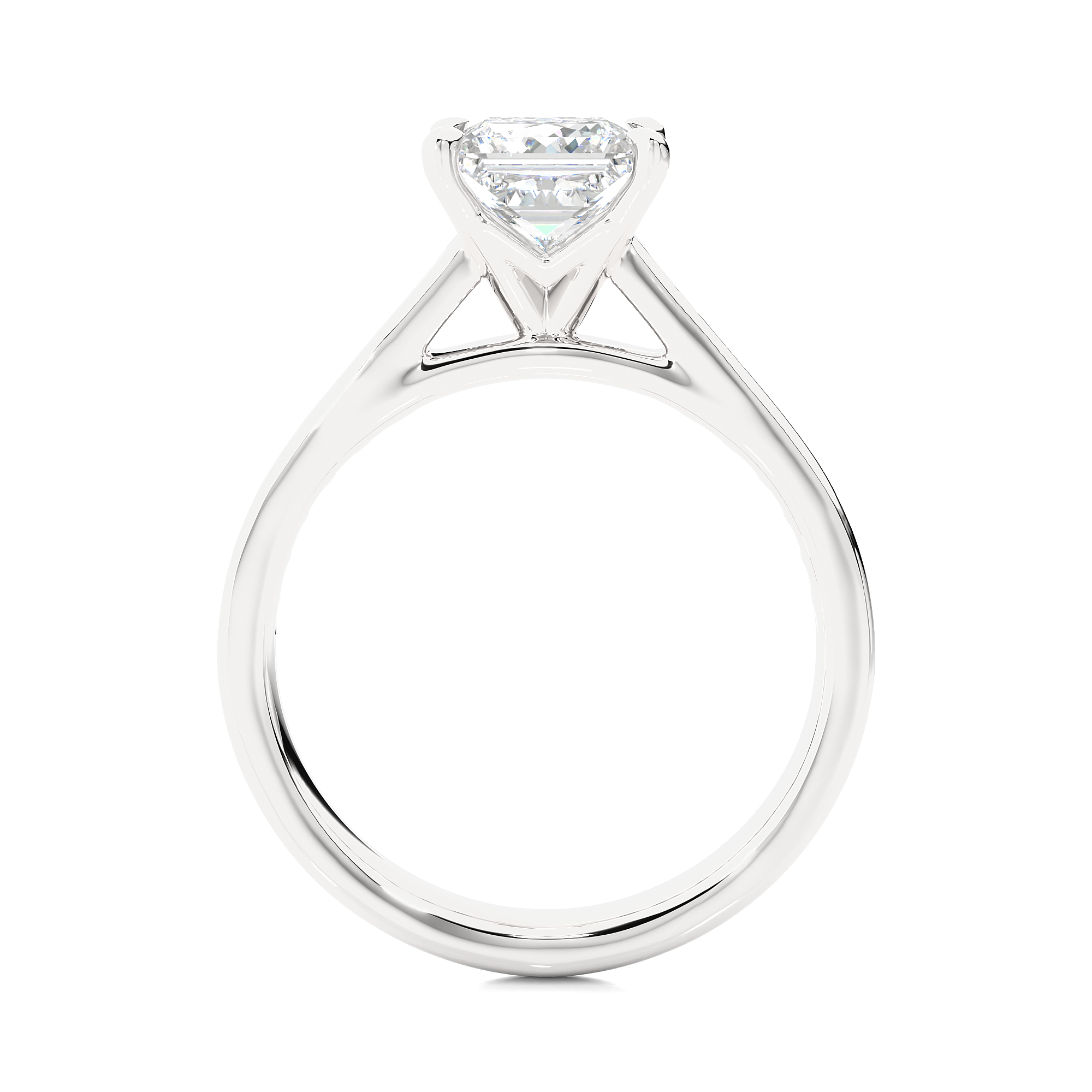 14K White Yellow Rose Gold 1.49 Carat Princess Solitaire Diamond Ring