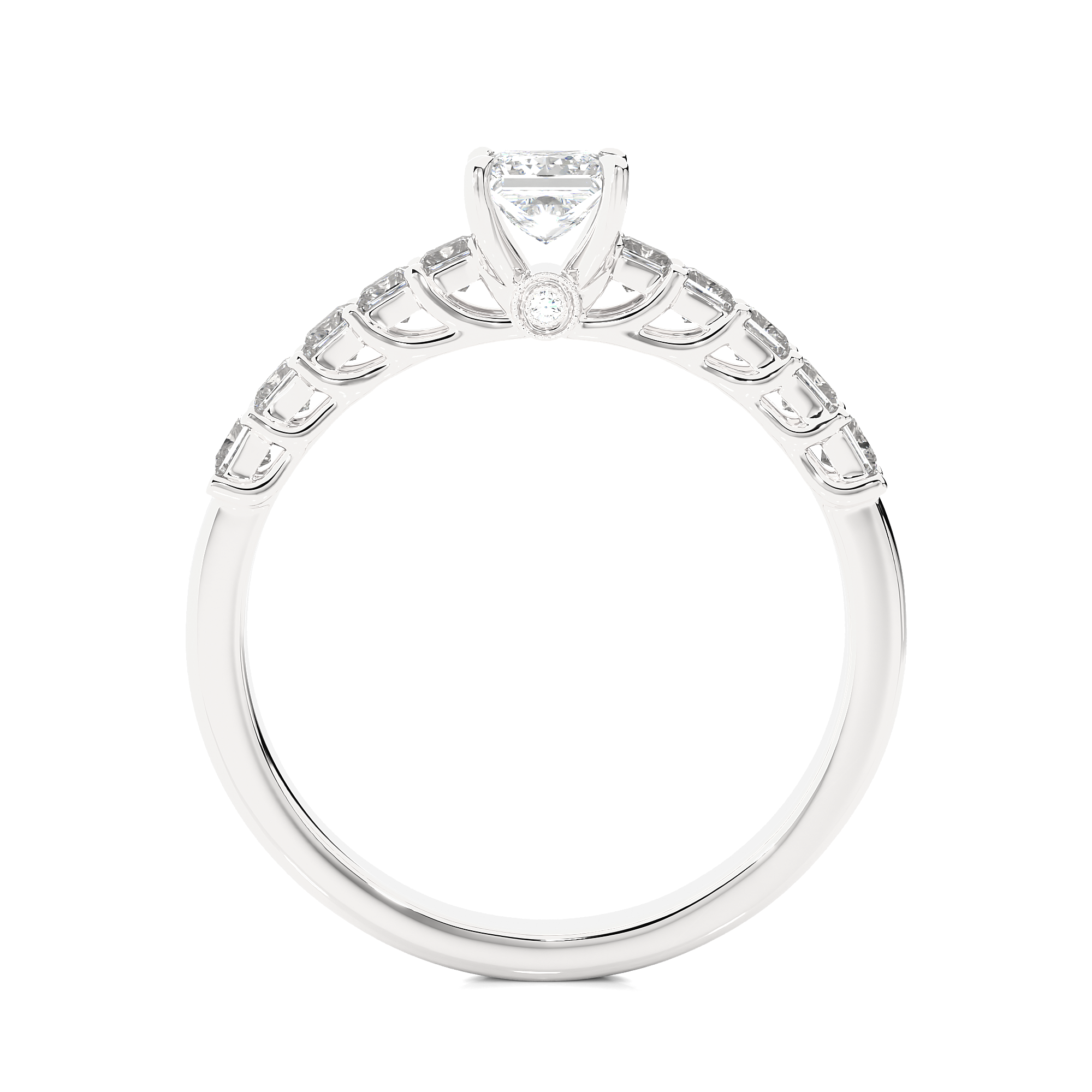 14K White Yellow Rose Gold 0.40 Carat Princess Solitaire Diamond Ring