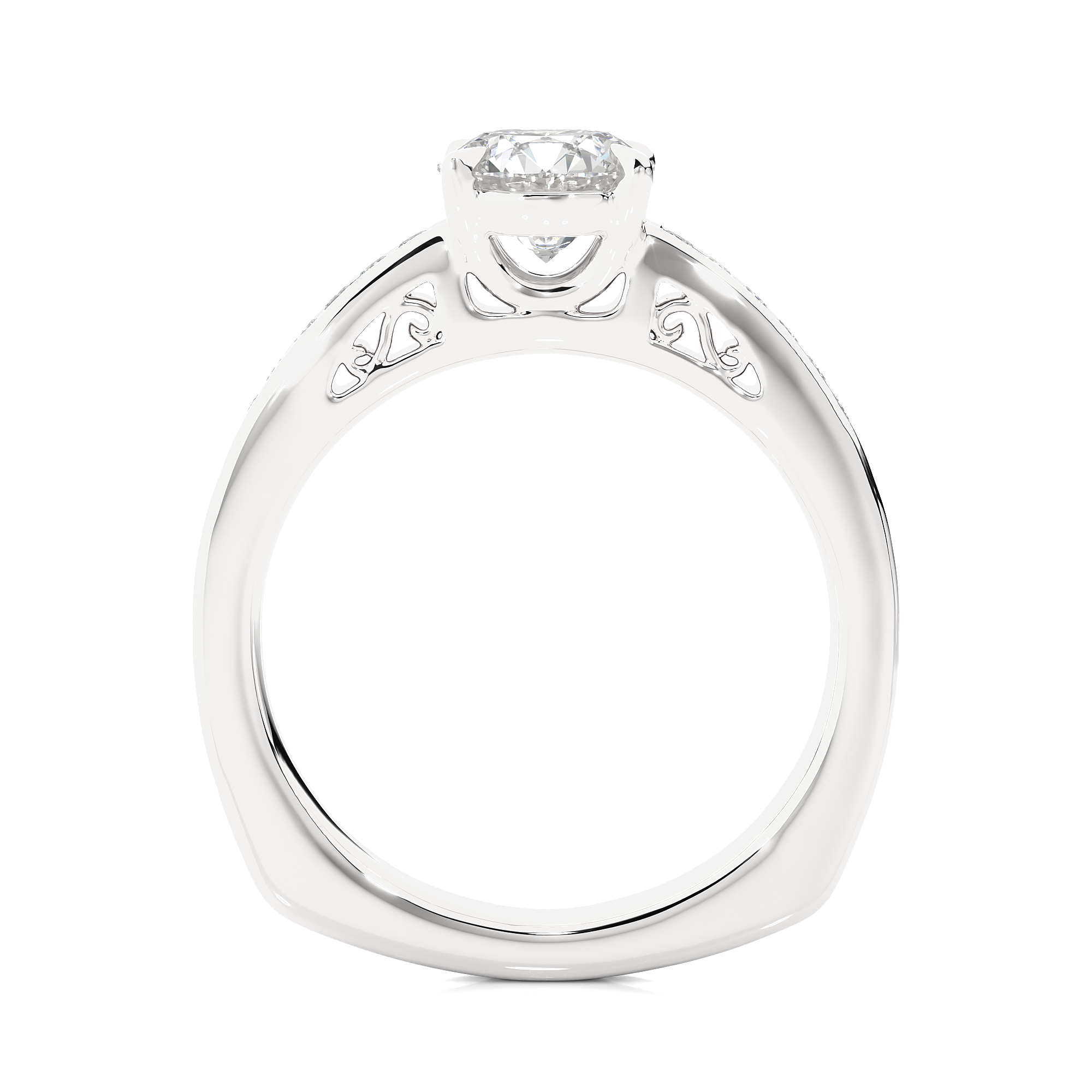 14K White Yellow Rose Gold 0.98 Carat Round Solitaire Diamond Ring