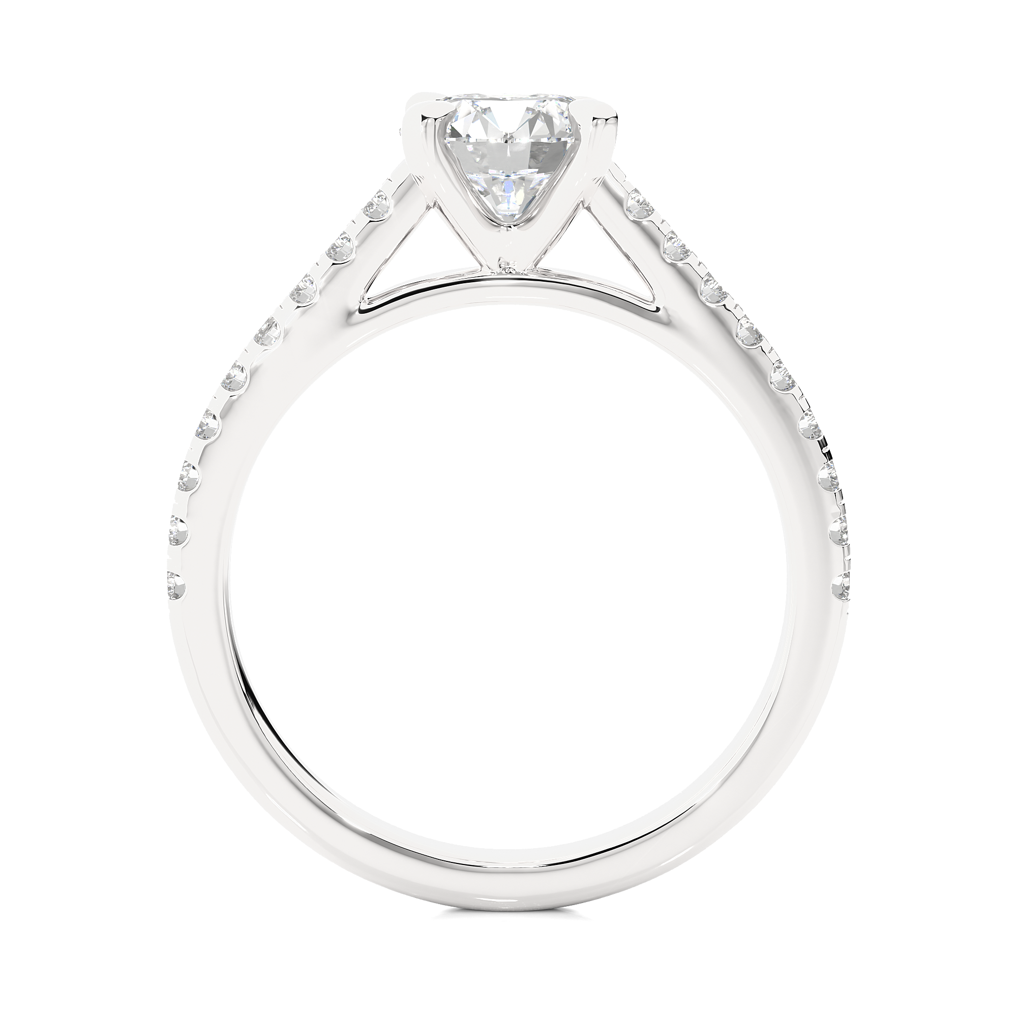 14K White Yellow Rose Gold 1.08 Carat Round Solitaire Diamond Ring