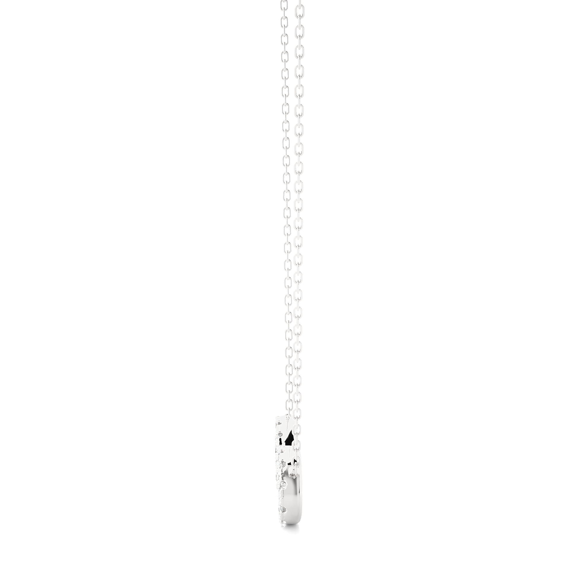 14K White Yellow Rose Gold Heart Diamond Pendant with 18 Round Diamond Accents