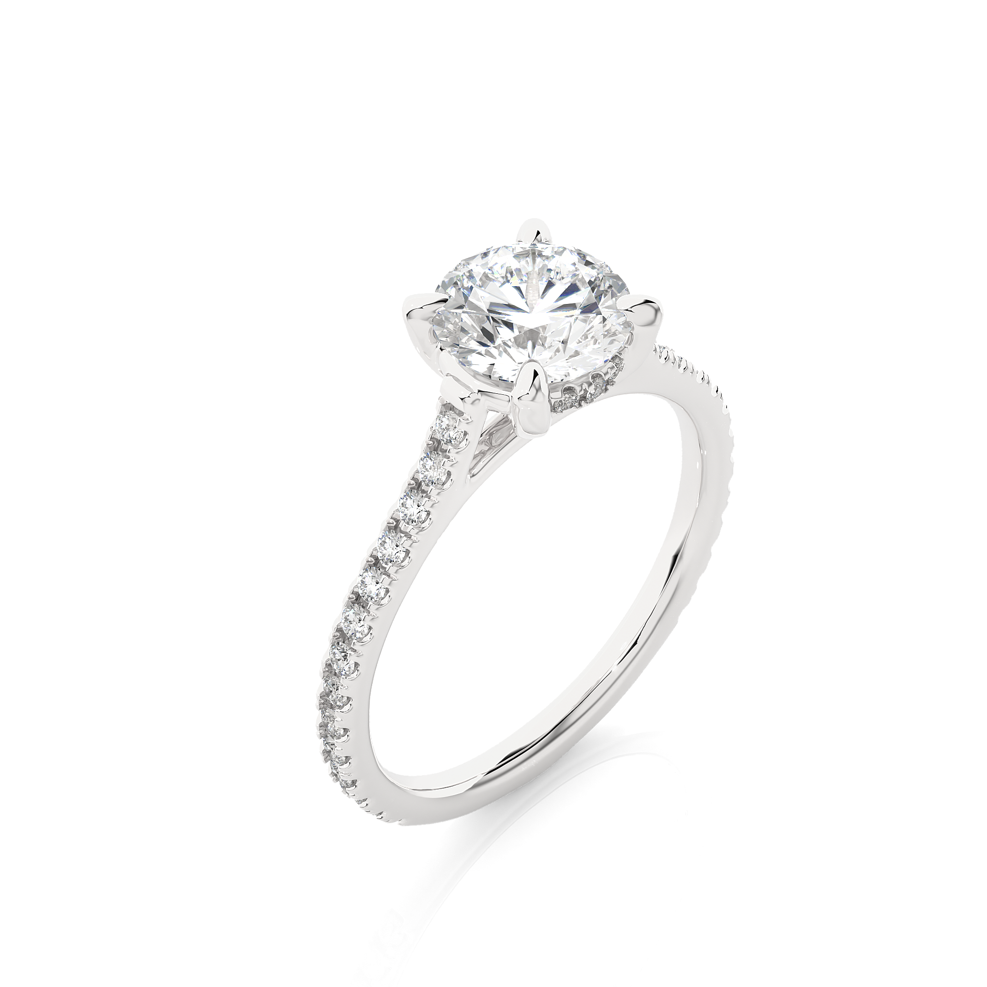 14K White Yellow Rose Gold 1.23 Carat Round Solitaire Diamond Ring