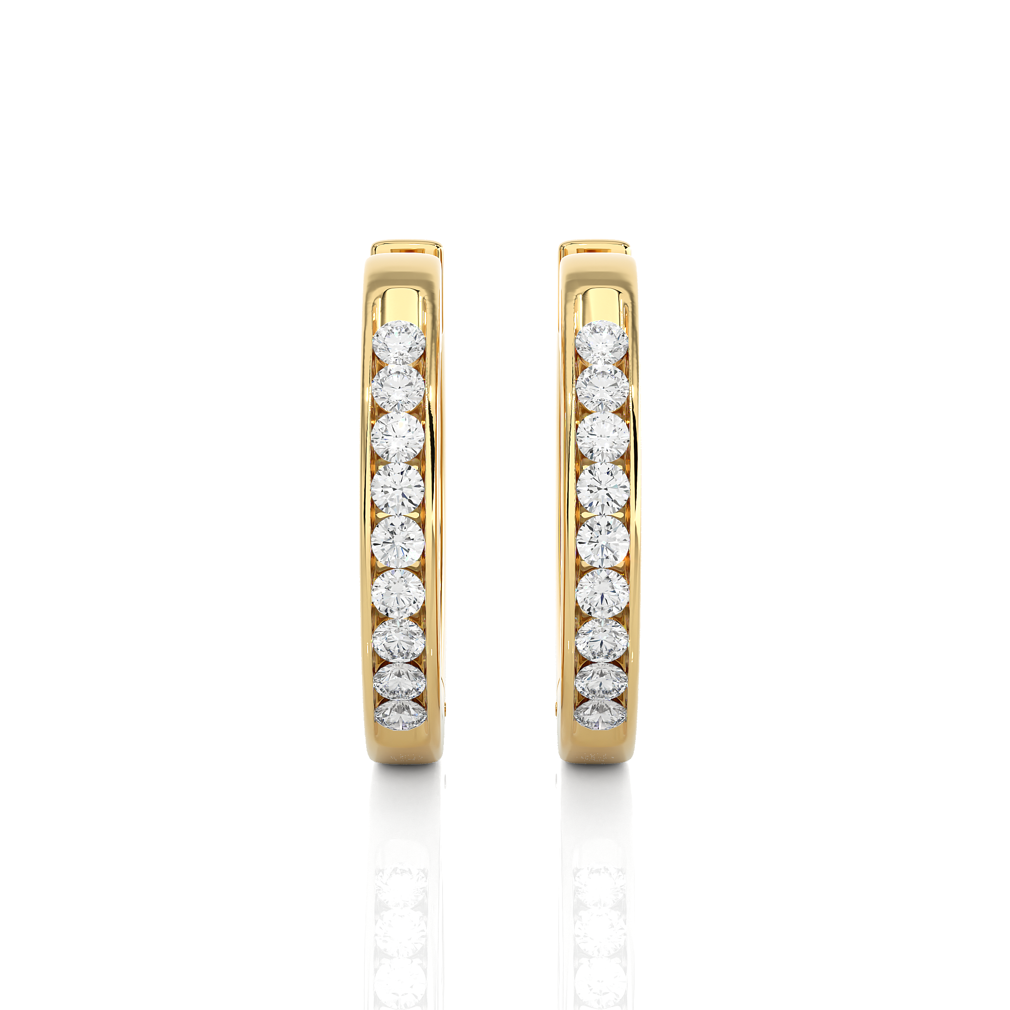14K White Yellow Rose Gold 0.52 Carat Hoop Diamond Earrings