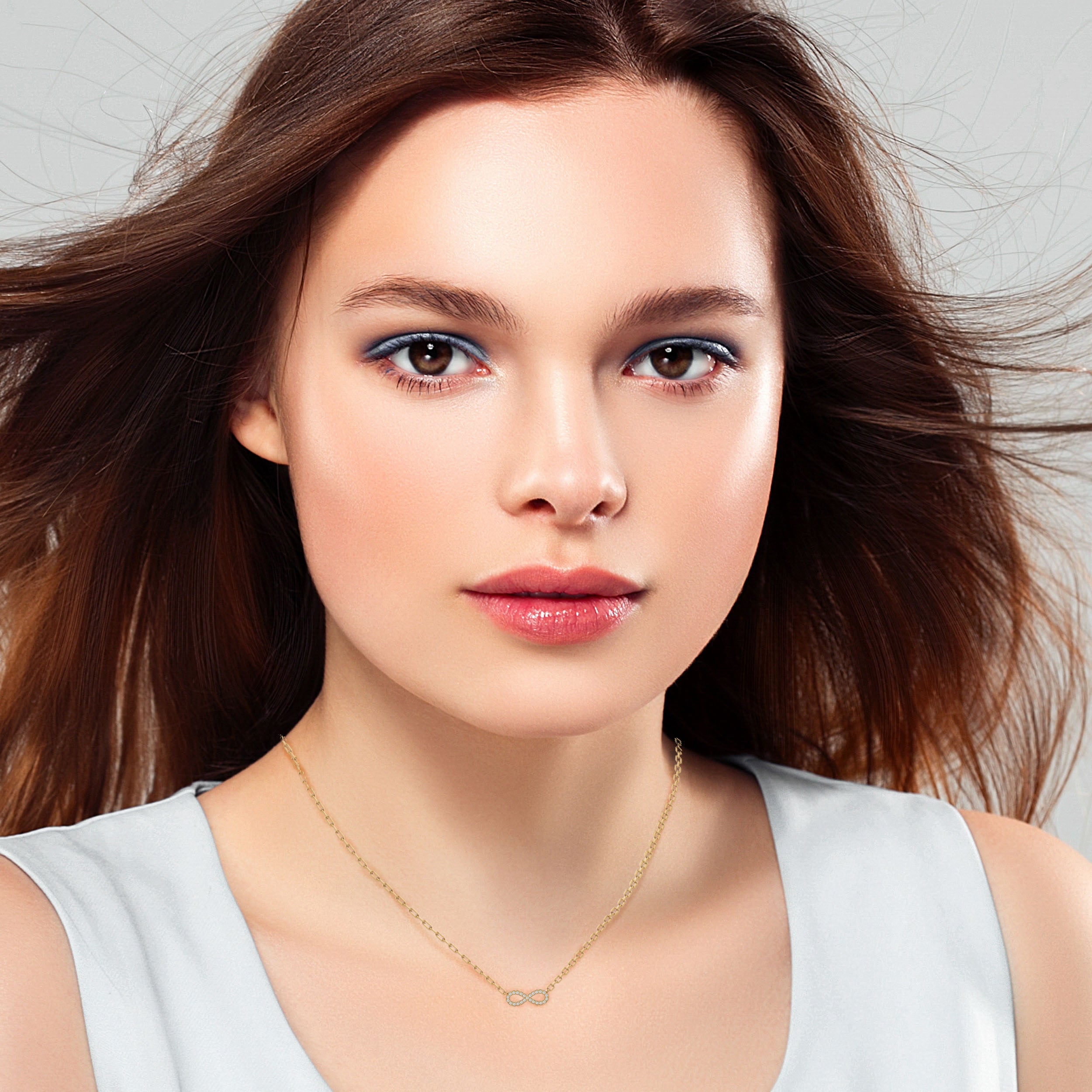 14K White Yellow Rose Gold Heart Diamond Pendant with 18 Round Diamond Accents