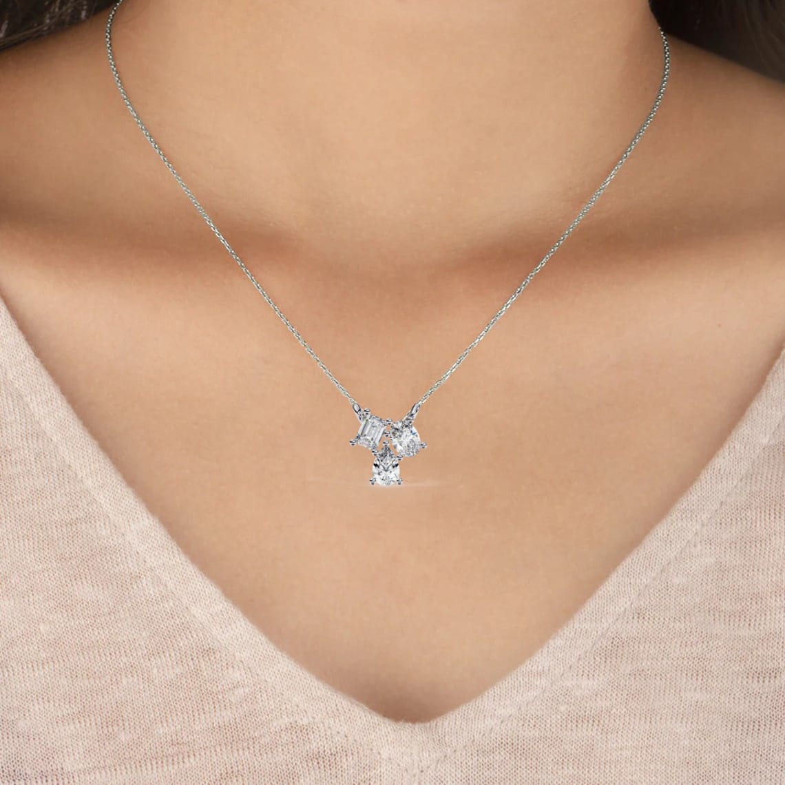 Luminara Trio Diamond Pendant - Blu Jewellery