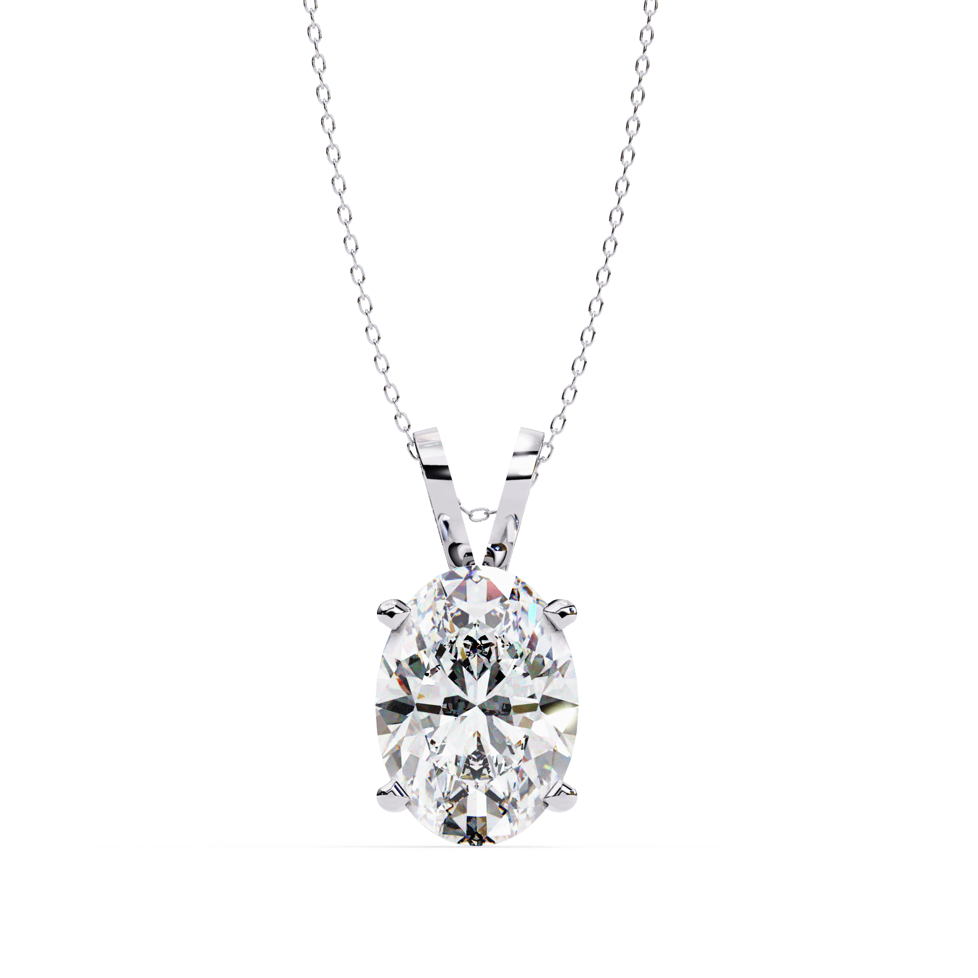 Luxe Oval Diamond Pendant - Blu Jewellery