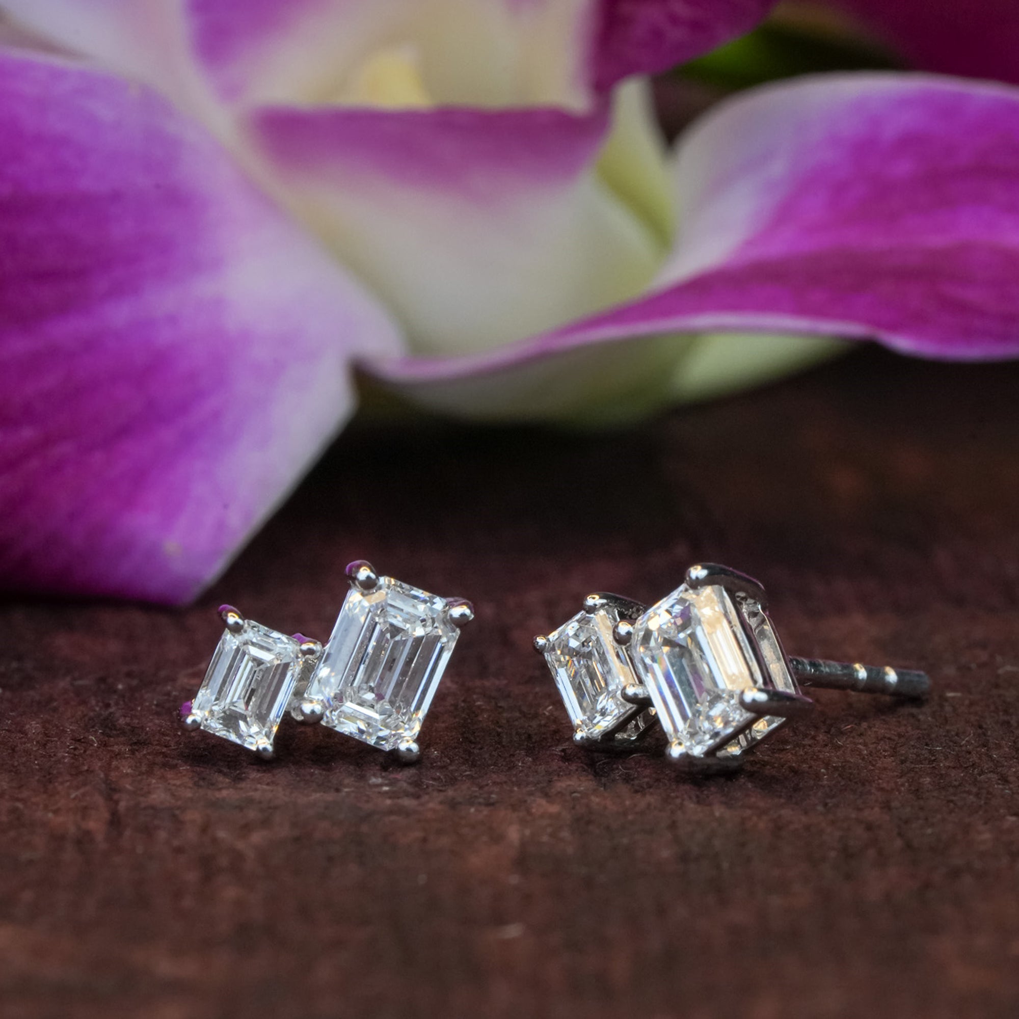 Regal Emerald Solitaire Earrings